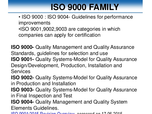 Iso 9000 9001 9002 9003 9004